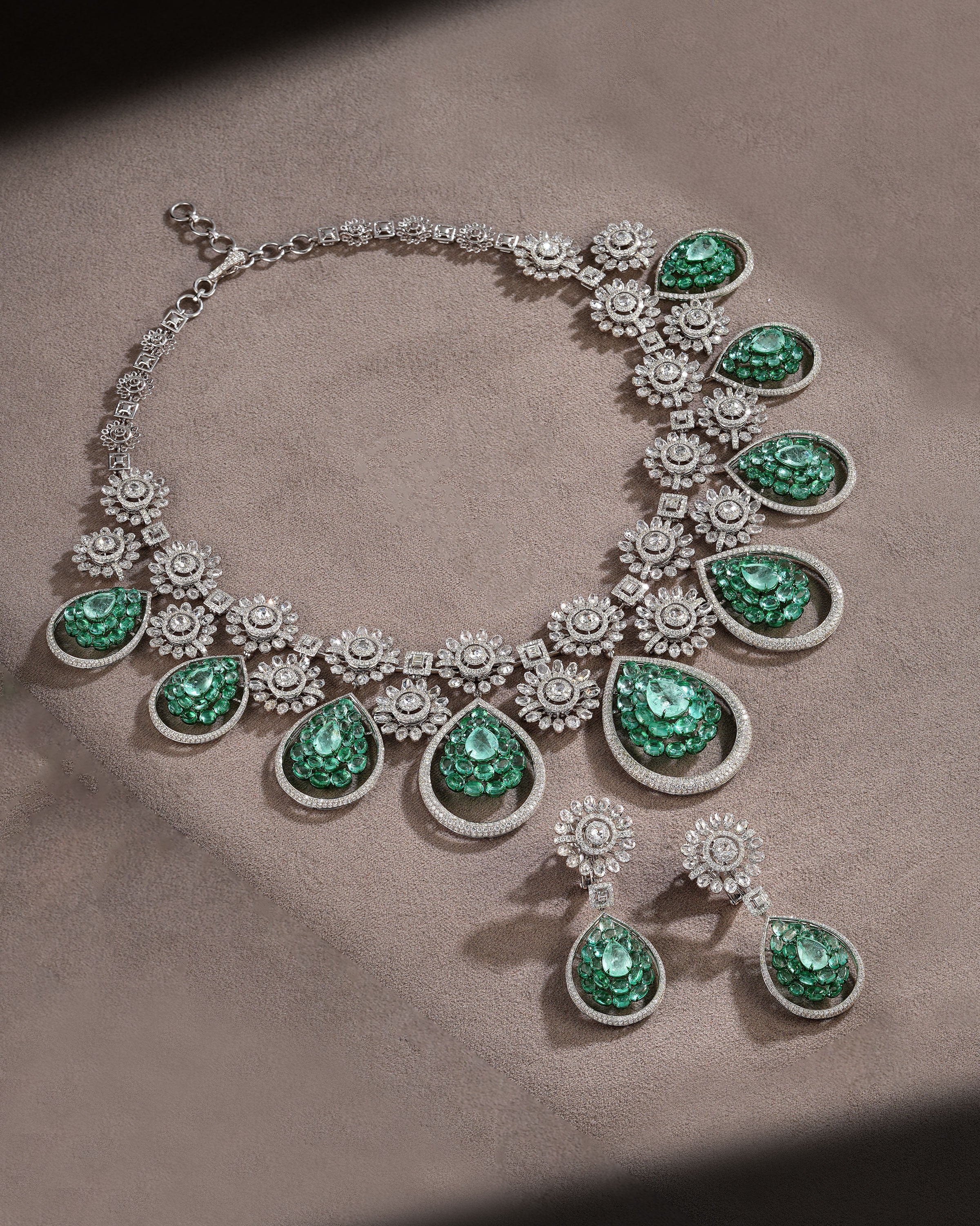 Imperial Verdure Russian Emerald Diamond Necklace