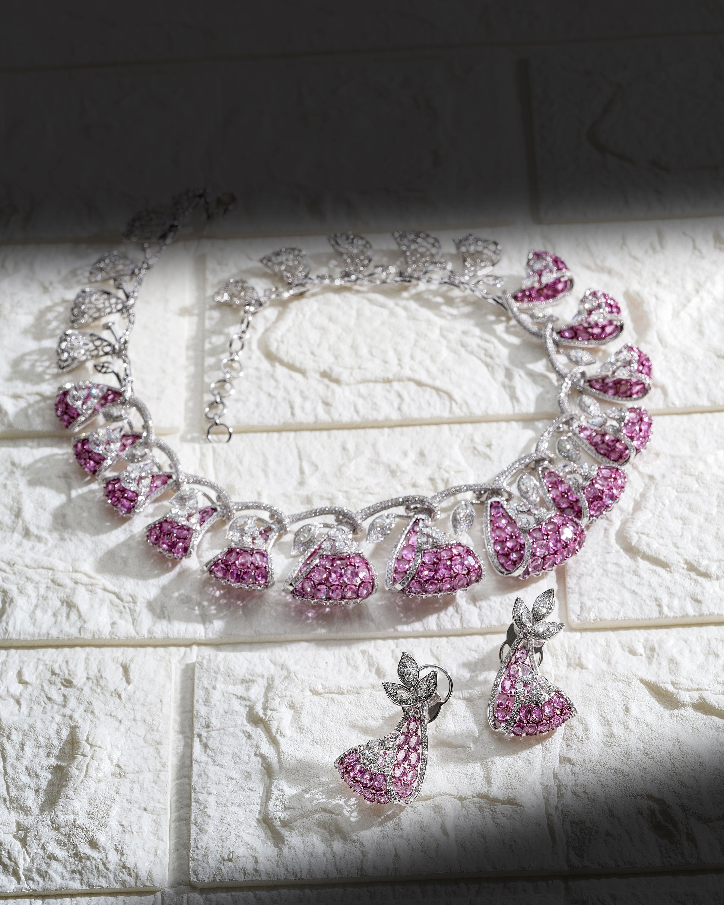 Sapphira Rosé Blush Necklace & Sapphira Rosé Blush Earrings