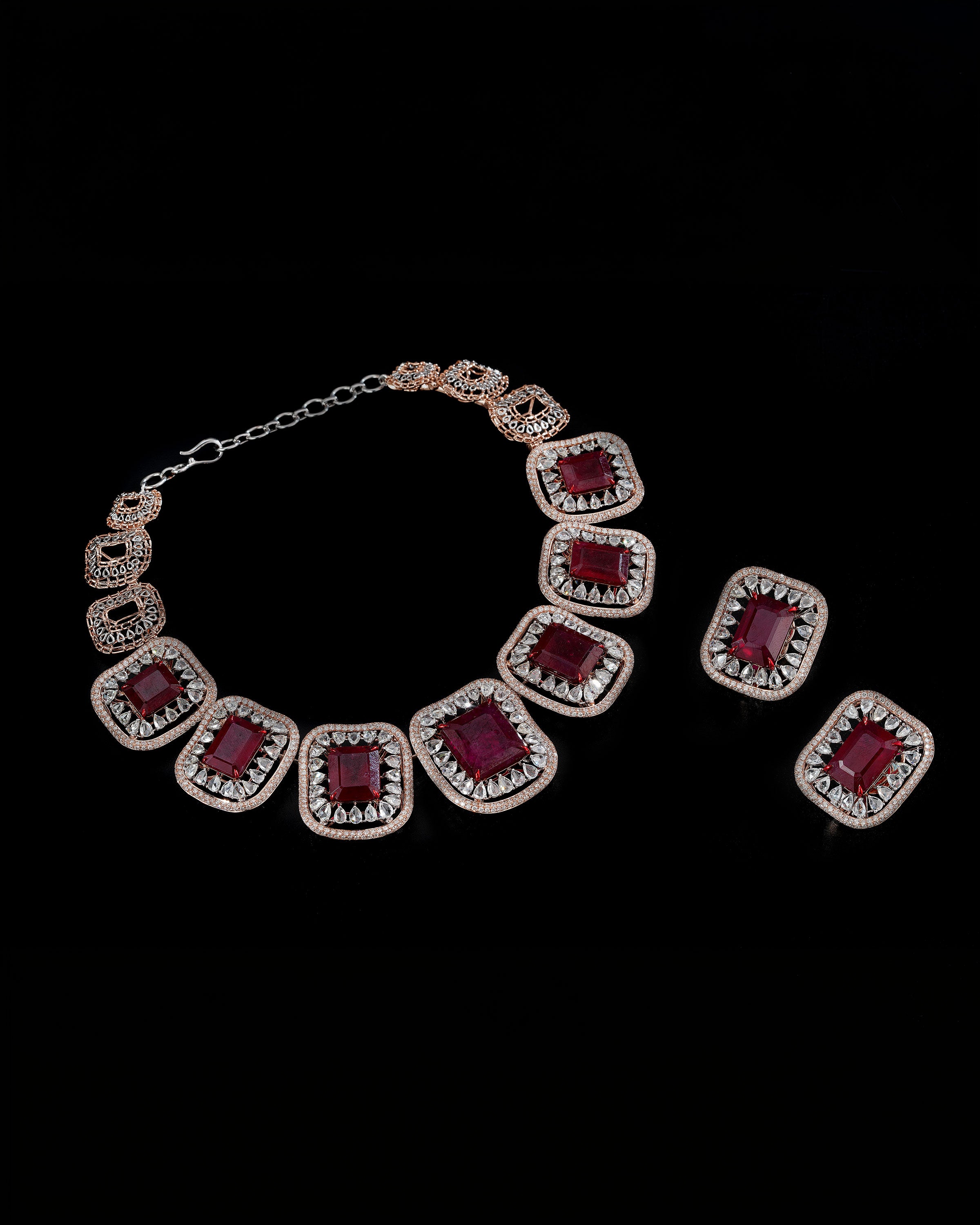 GF Ruby Regal Necklace & GF Ruby Regal Earrings