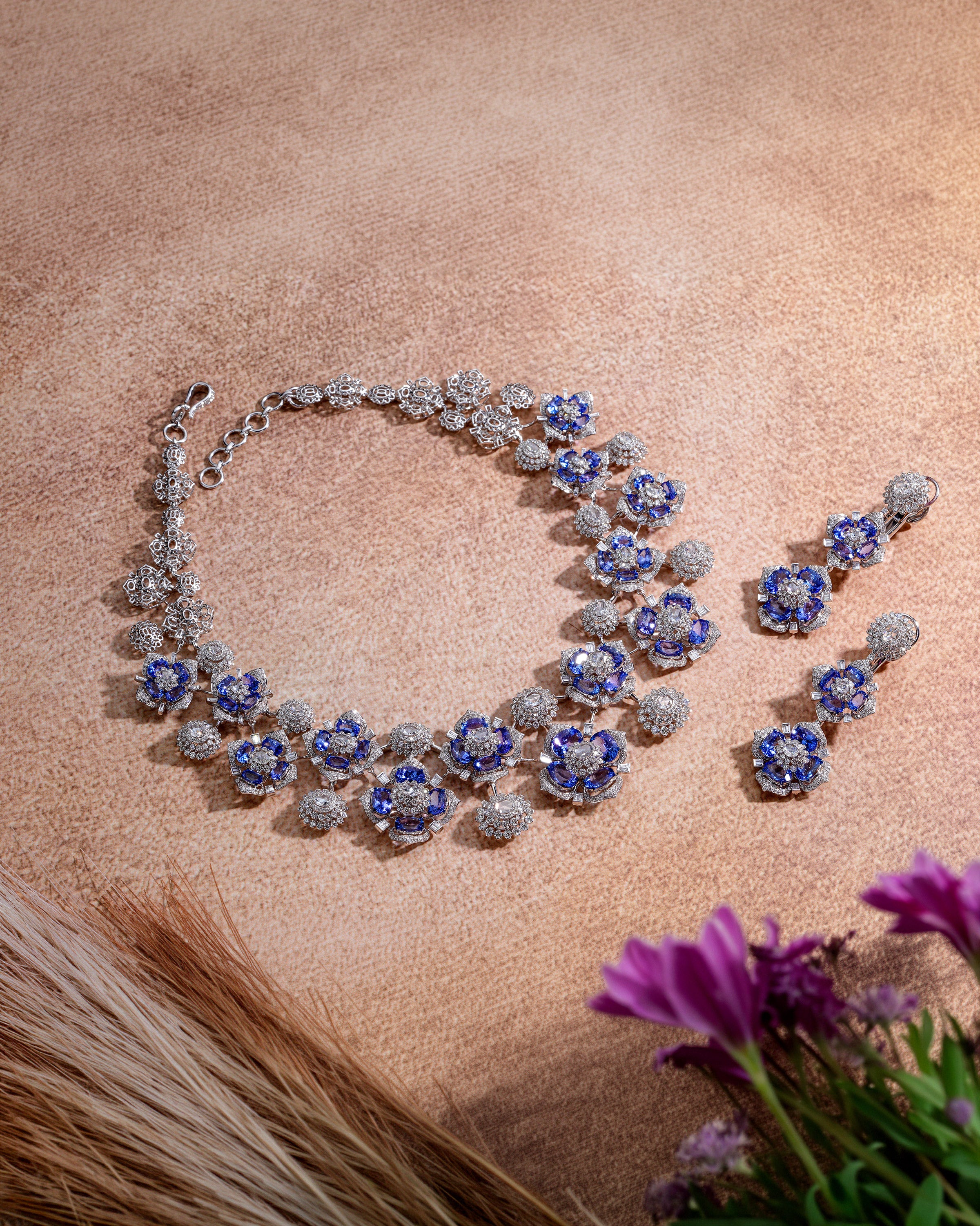 Eternal Twilight Tanzanite Diamond Collar & Velvet Dusk Tanzanite Diamond Drops