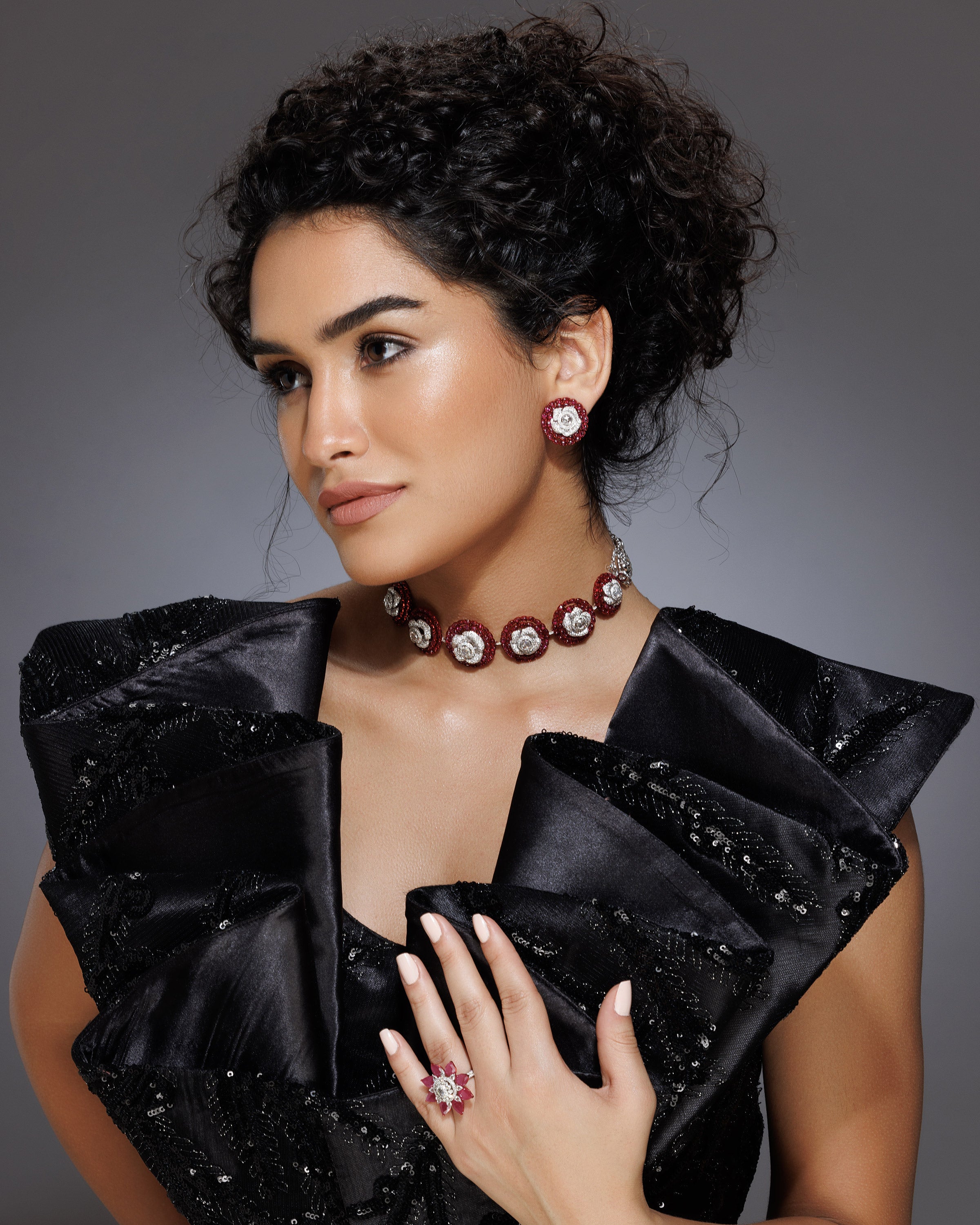 Burmese Ruby Scarlet Aura Necklace & Burmese Ruby Scarlet Aura Earrings