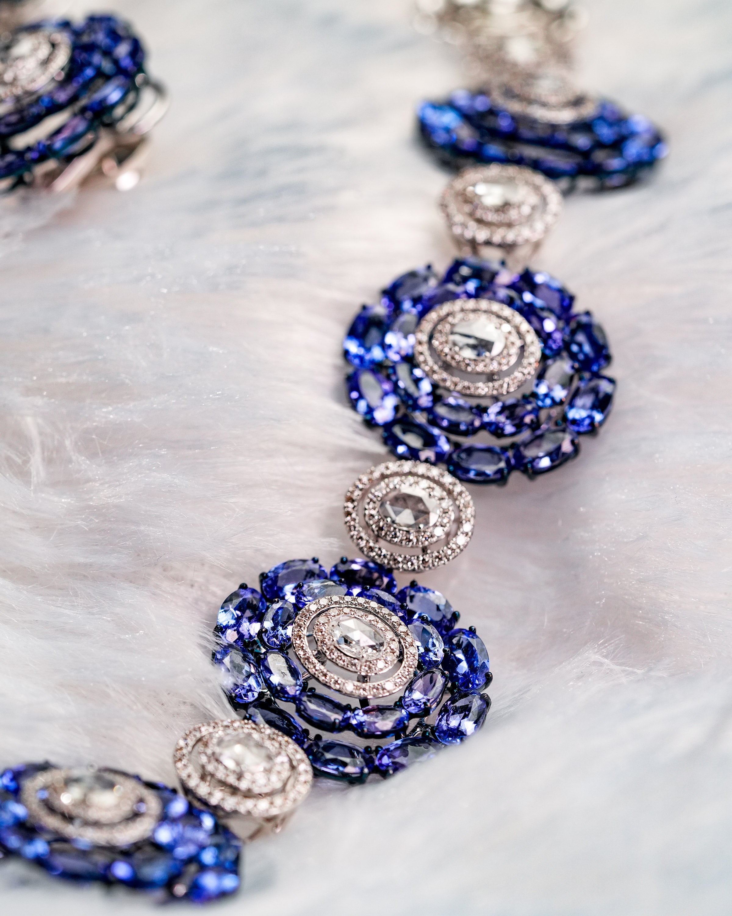 Royal Tanzanite & Diamond Grande Necklace & Royal Tanzanite Whisper Earrings