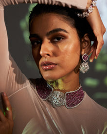 Rosy Halo Pink Sapphire Diamond Studs