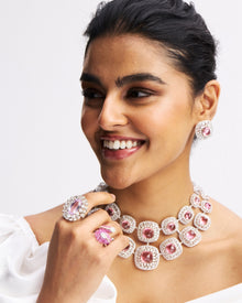 Celestial Arc Tourmaline Diamond Necklace