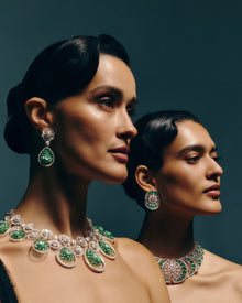 Royal Moss Emerald Diamond Stud Drops