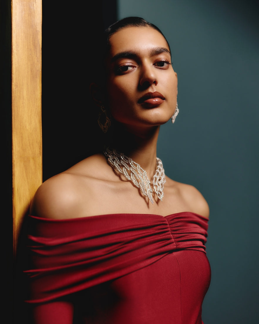 Classic Silhouette Diamond Collar Necklace