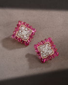 Pink Tourmaline Grandeur Statement Necklace & Blush Spark Pink Tourmaline Diamond Earrings