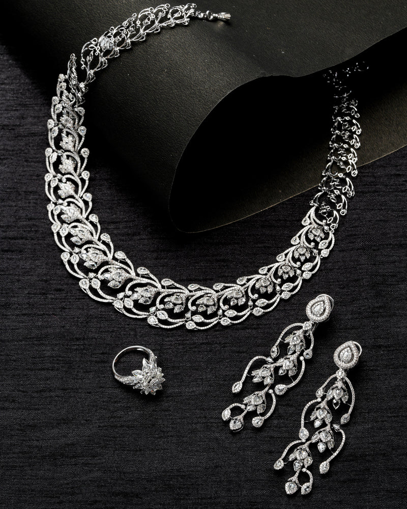 The Elanis Pavé Diamond necklace & The Elanis Pavé Spirals