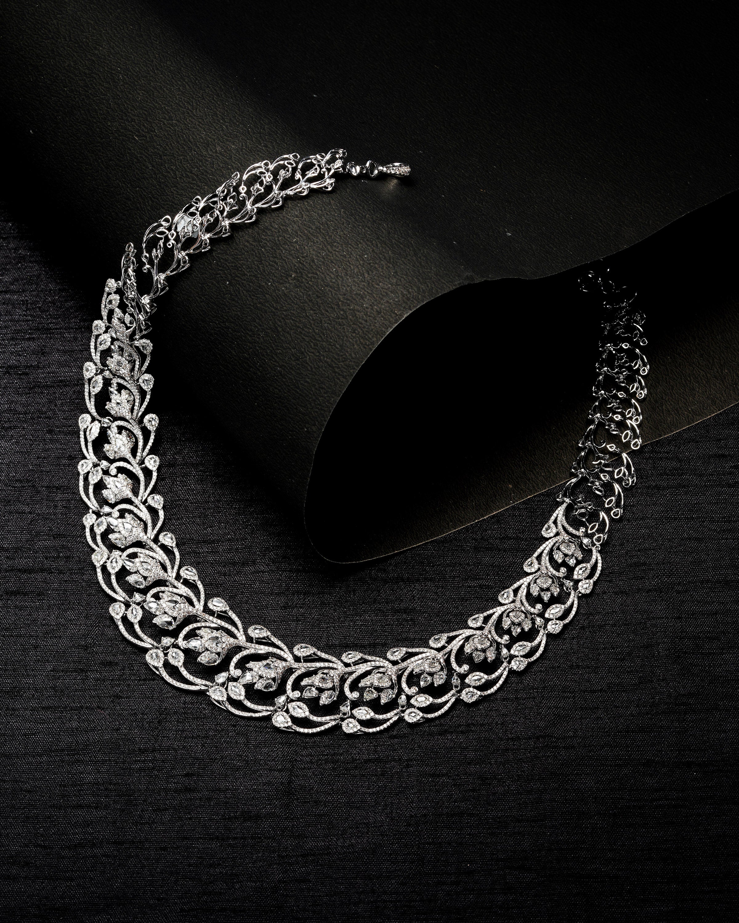 The Elanis Pavé Diamond necklace & The Elanis Pavé Spirals