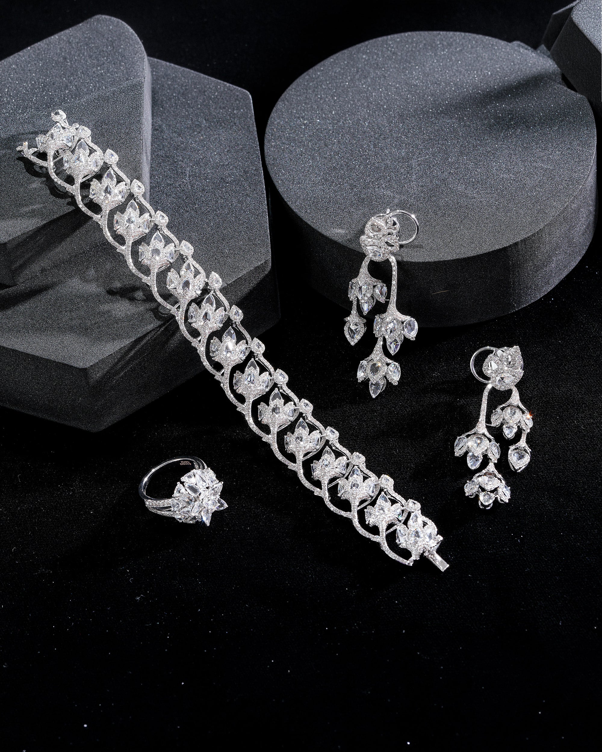 The Elanis Pavé Diamond necklace & The Elanis Pavé Spirals