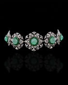 Emerald Bloom Russian & Zambian Diamond Necklace & Dual-Emerald Glow Diamond Earrings