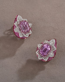 Rosette Cascade Kunzite & Sapphire Necklace & Rosette Cascade Kunzite & Sapphire Drops