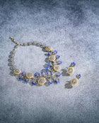 Ocean Bloom Pearl & Tanzanite Diamond Necklace & Ocean Bloom Pearl & Tanzanite Diamond Earring