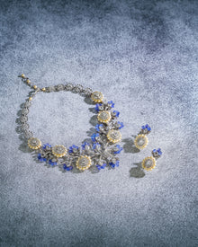 Ocean Bloom Pearl & Tanzanite Diamond Necklace & Ocean Bloom Pearl & Tanzanite Diamond Earring