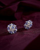 Lavender Halo Tanzanite Diamond Studs