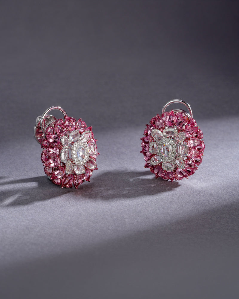 Blush Tourmaline Diamond Petite Studs