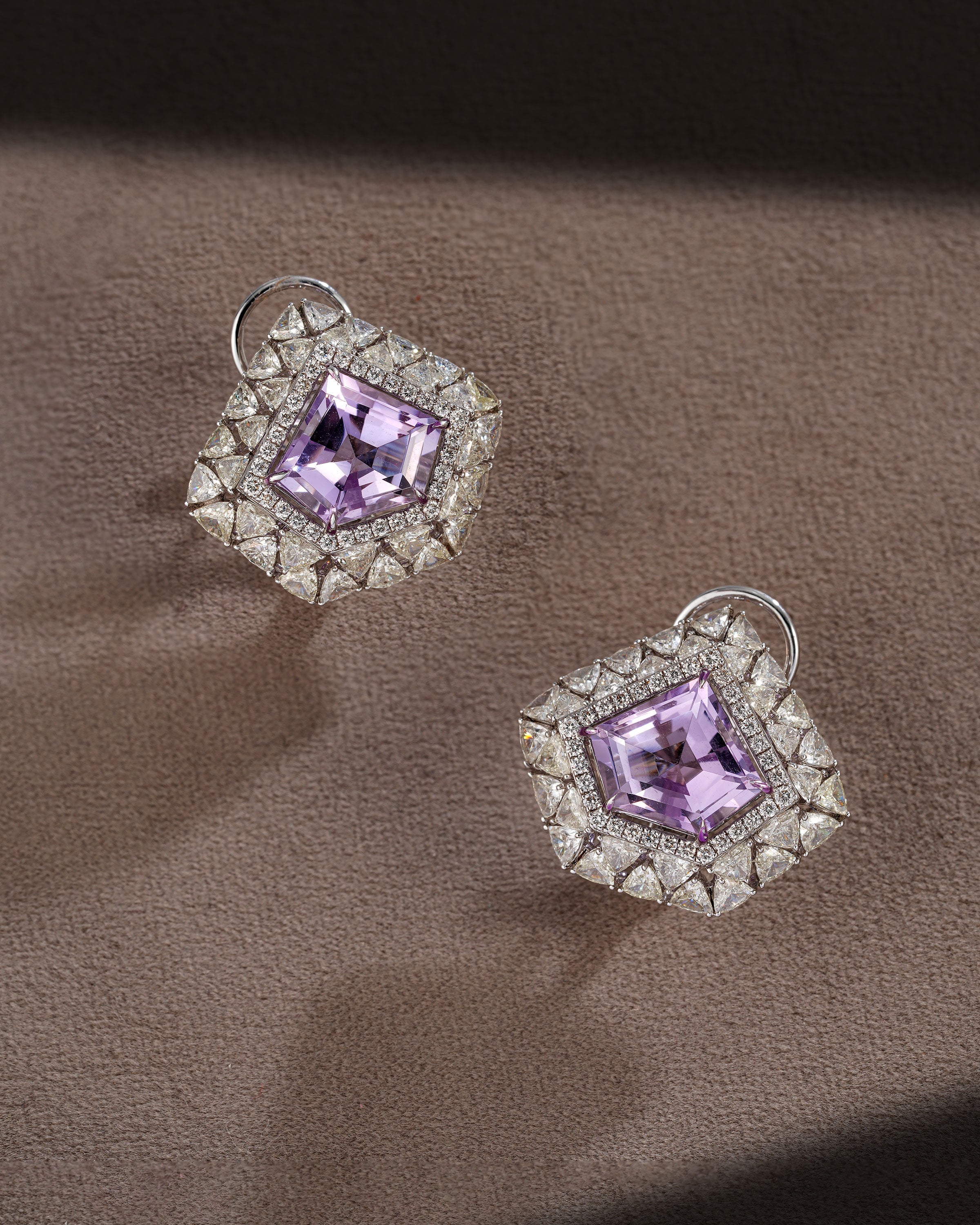 Amara Amethyst Diamond Studs