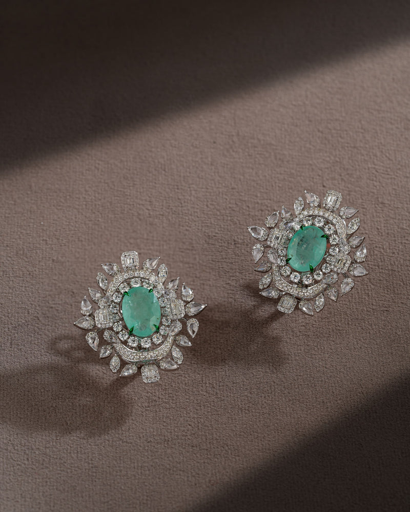 Verdant Dew Russian Emerald Diamond Drops