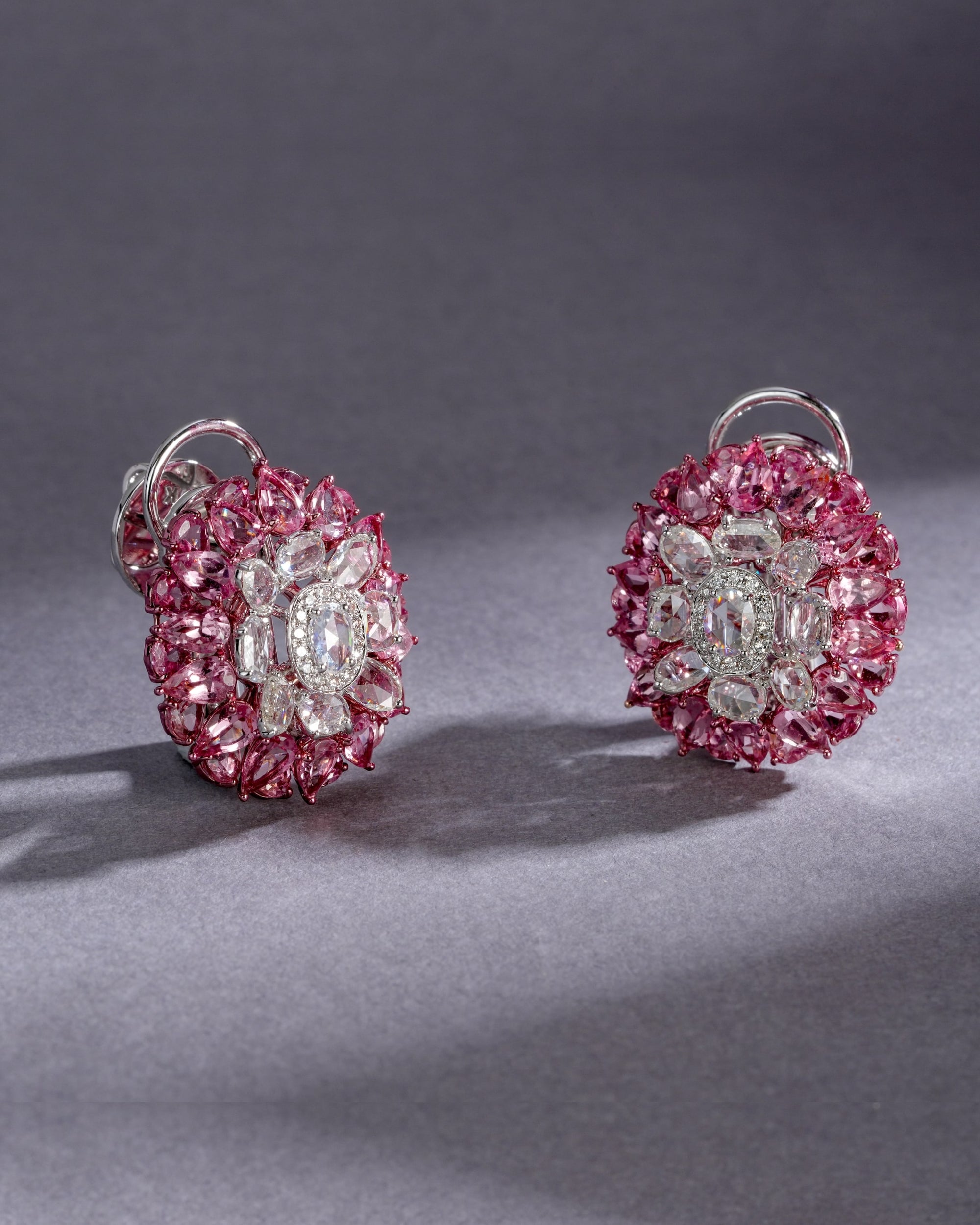 Blush Tourmaline Diamond Petite Studs