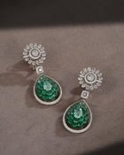Royal Moss Emerald Diamond Stud Drops