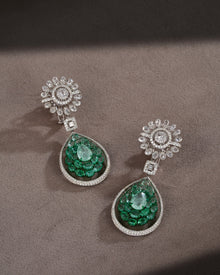 Royal Moss Emerald Diamond Stud Drops
