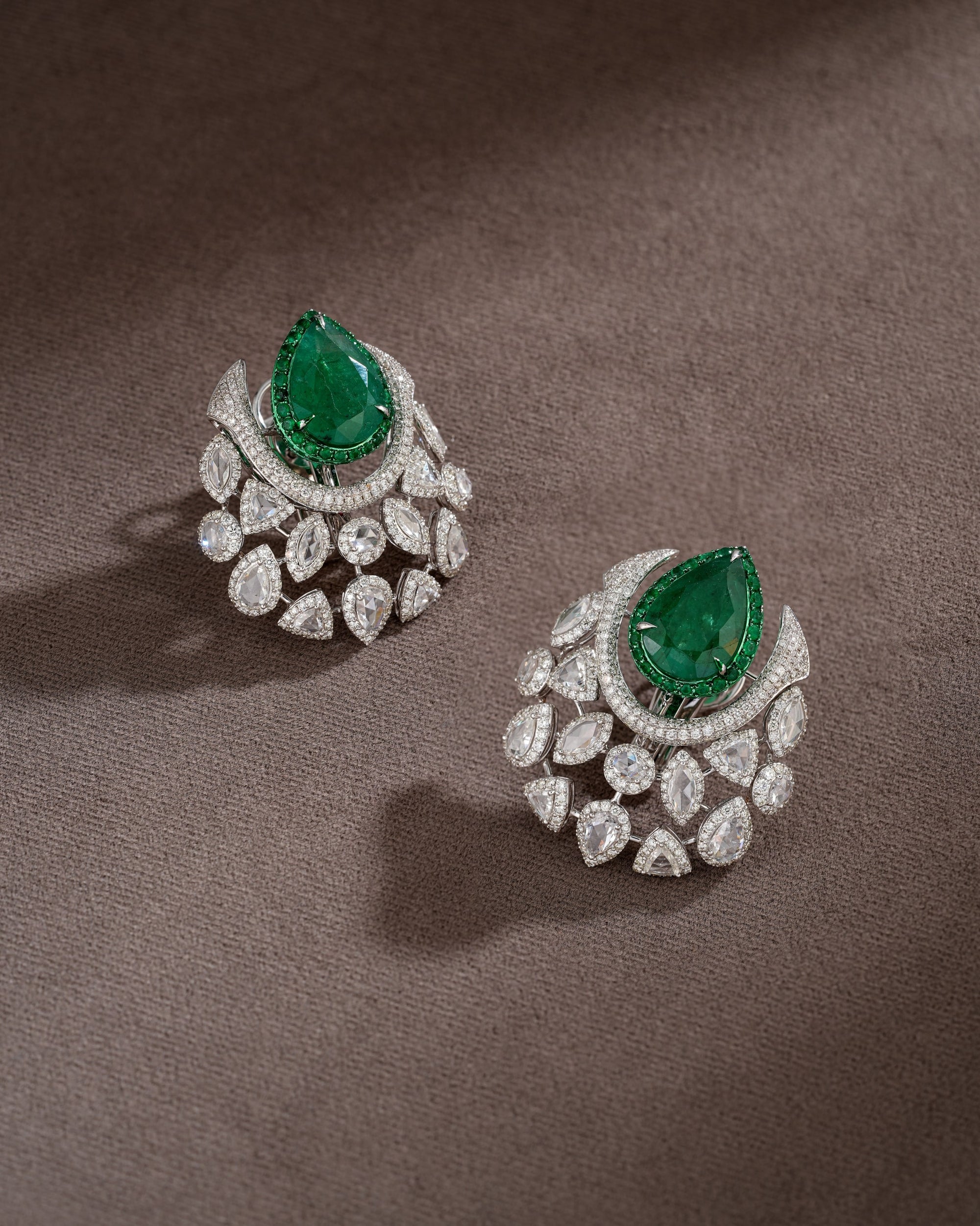 Emerald Crown Diamond Stud Drops