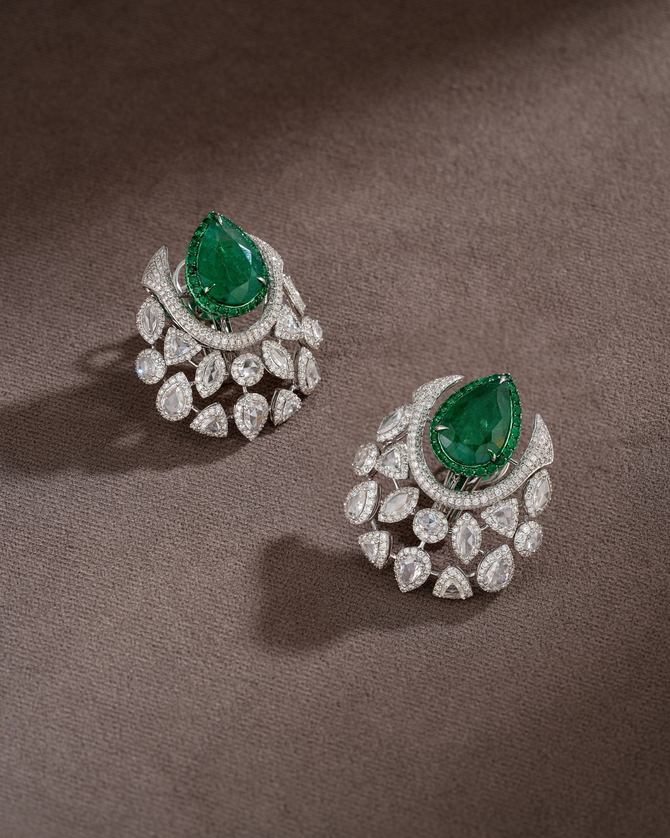 Emerald Crown Diamond Stud Drops