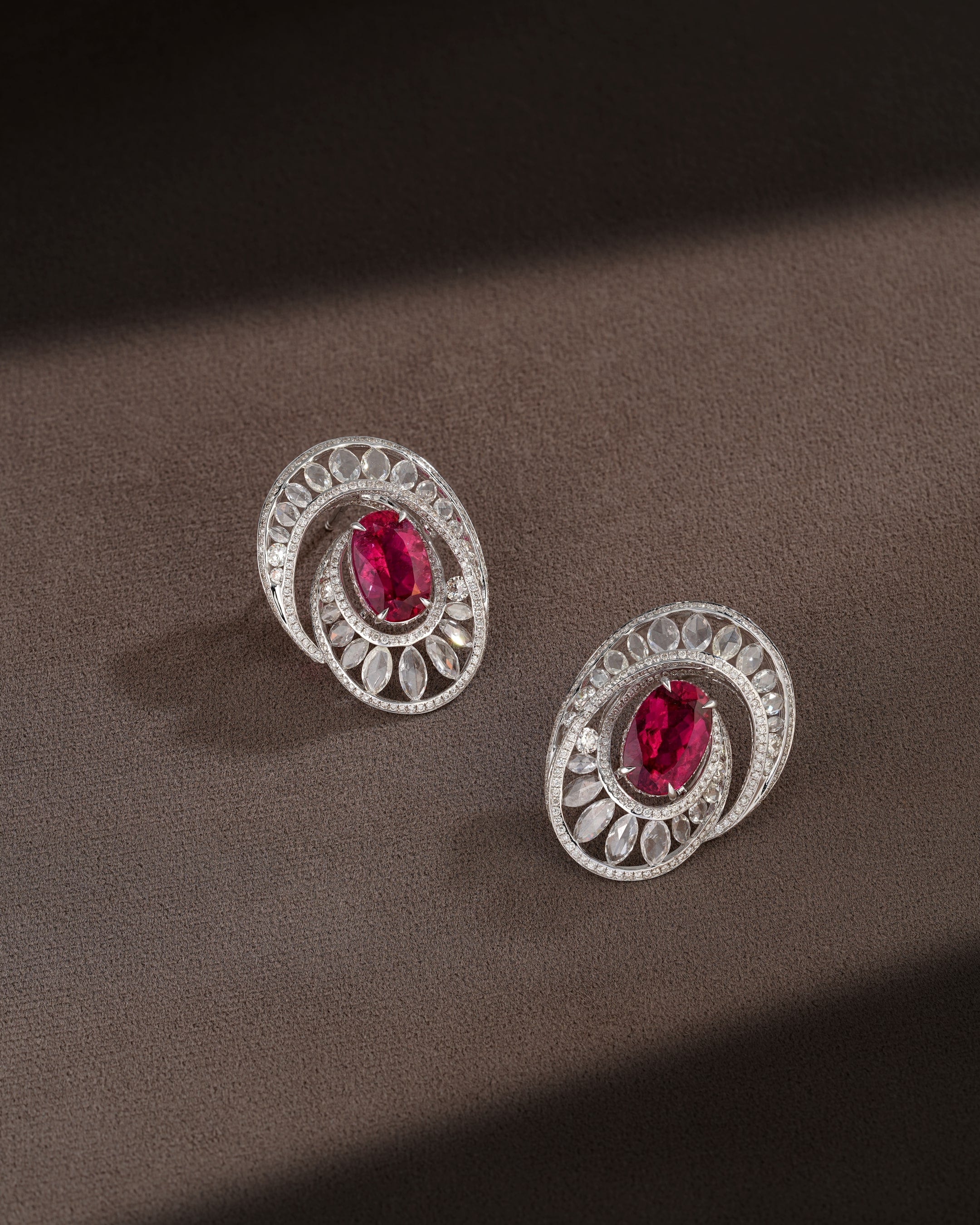 Rosetta Rubellite Dual-Halo Earrings