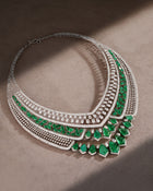 Empress Tier Zambian Emerald Diamond Necklace