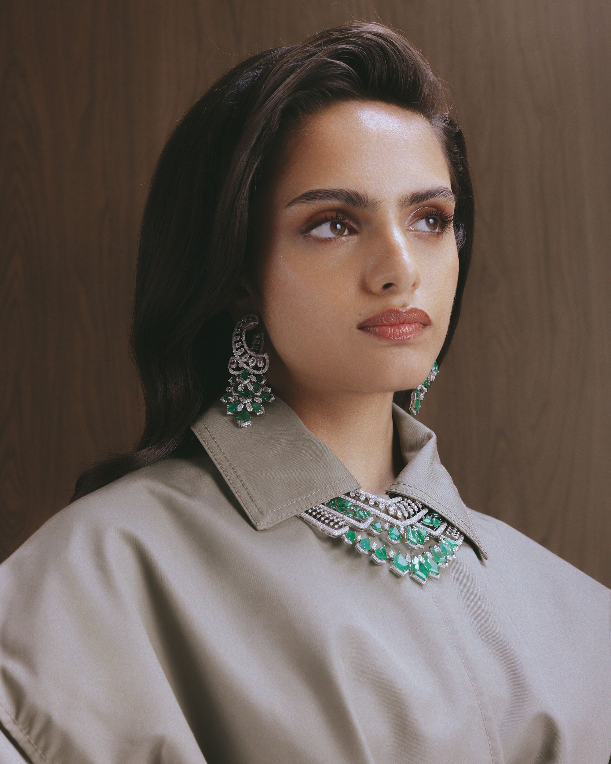 Empress Tier Zambian Emerald Diamond Necklace