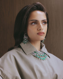 Empress Tier Zambian Emerald Diamond Necklace