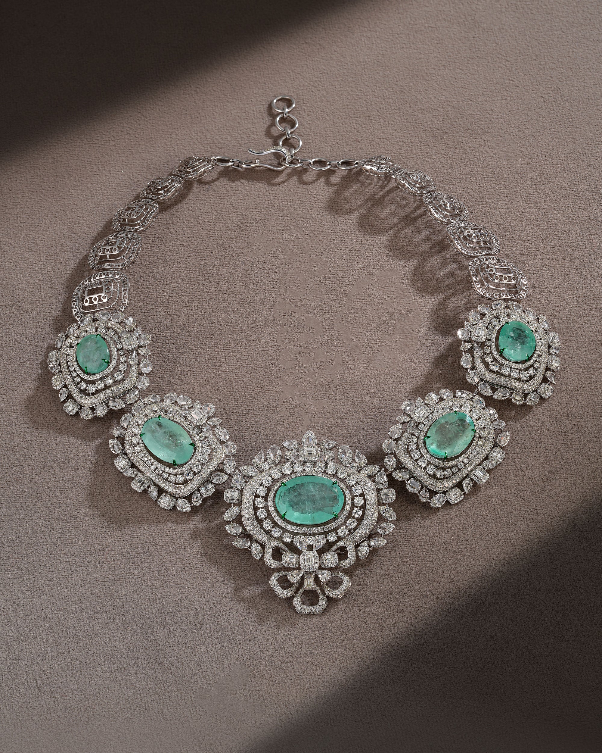 Imperial Frost Russian Emerald Diamond Necklace