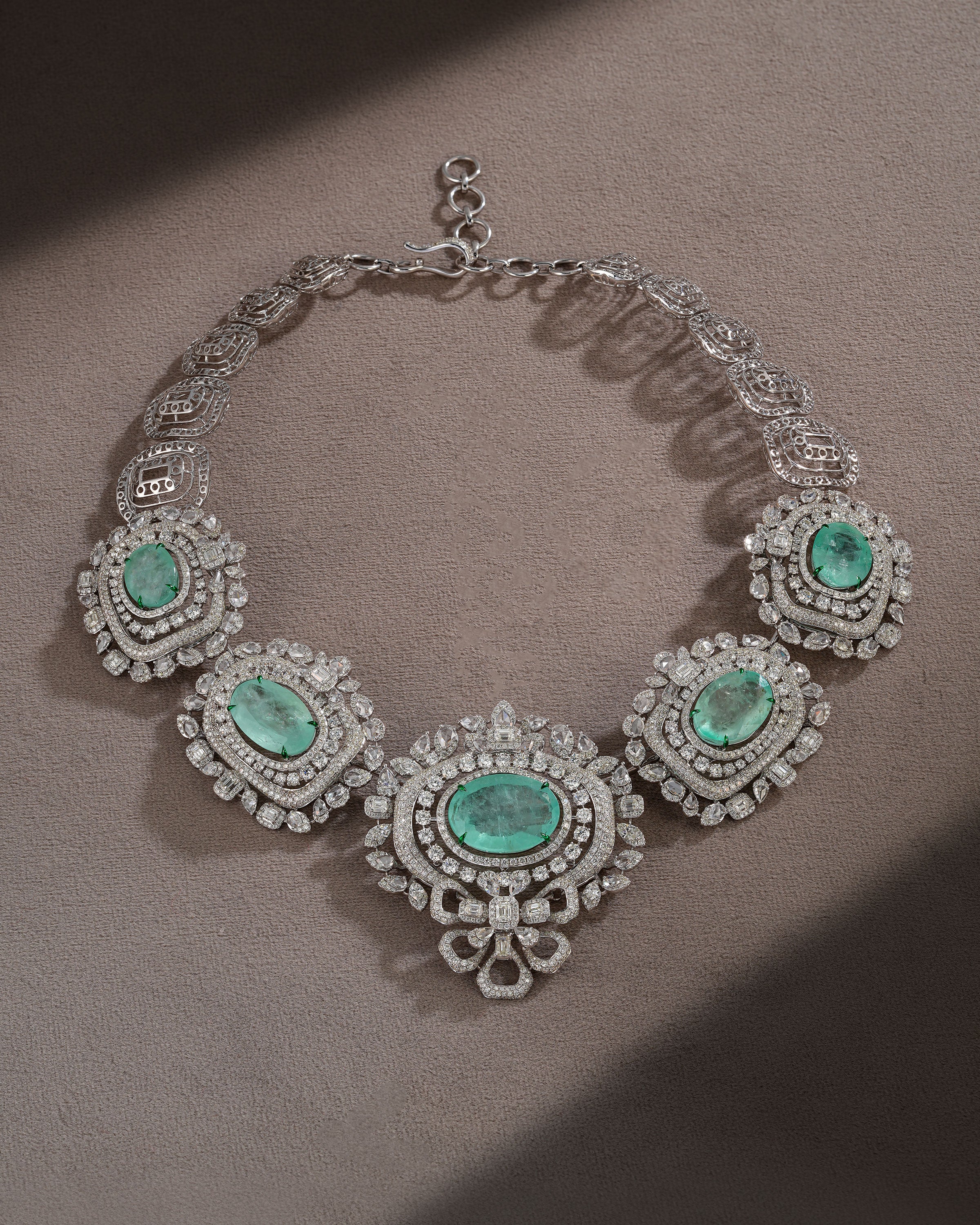 Imperial Frost Russian Emerald Diamond Necklace