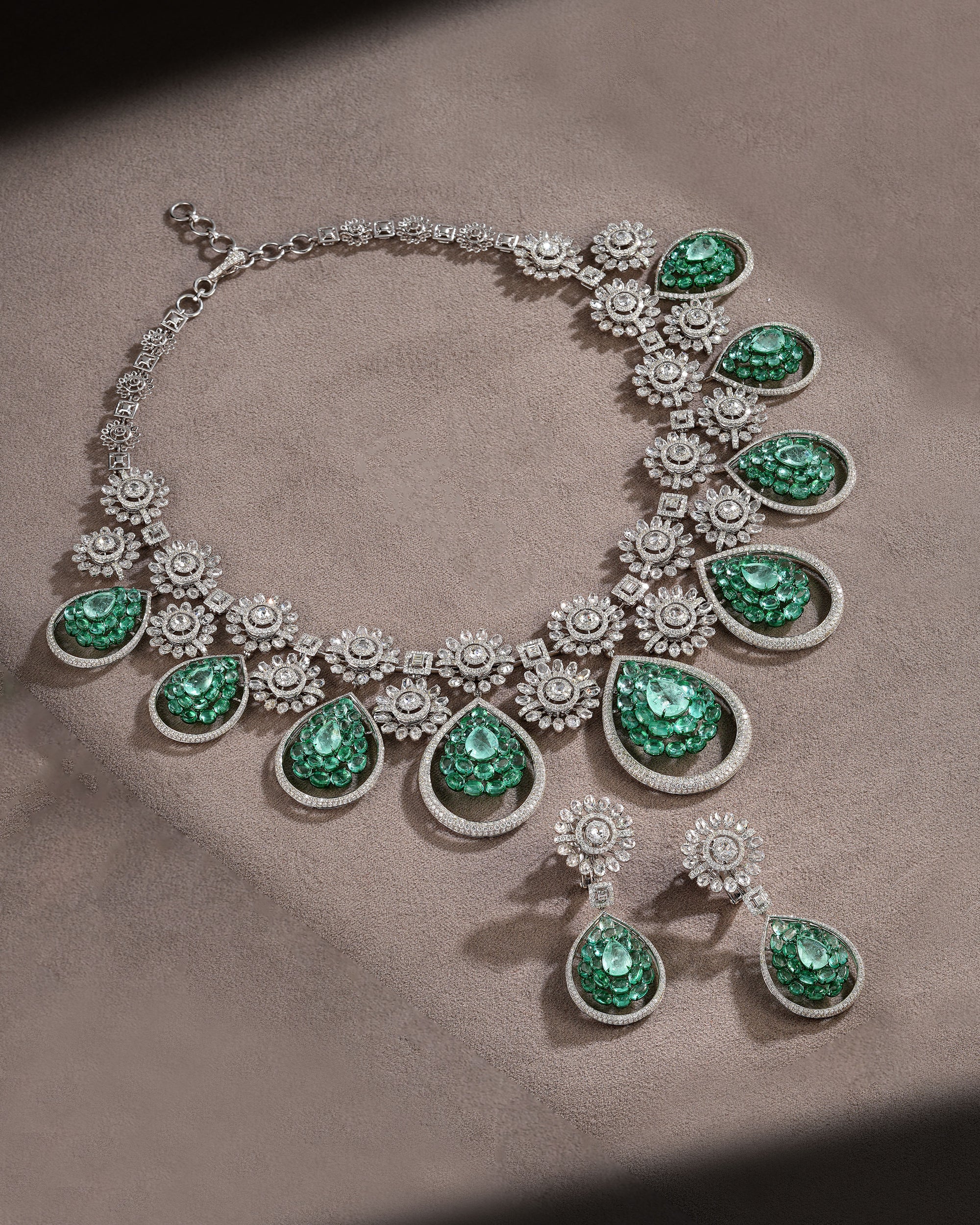Imperial Verdure Russian Emerald Diamond Necklace