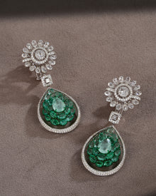 Royal Moss Emerald Diamond Stud Drops