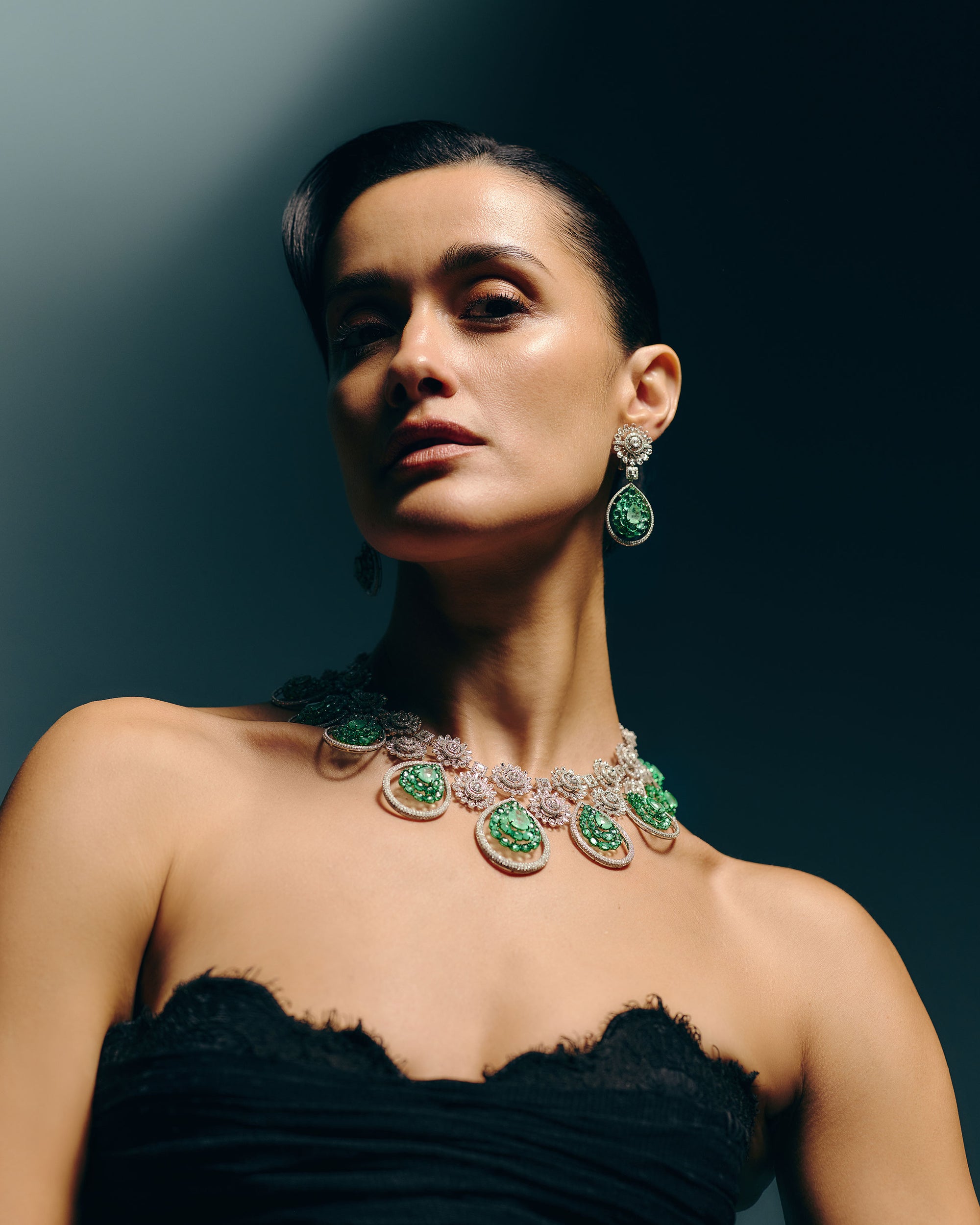 Imperial Verdure Russian Emerald Diamond Necklace