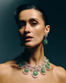 Imperial Verdure Russian Emerald Diamond Necklace