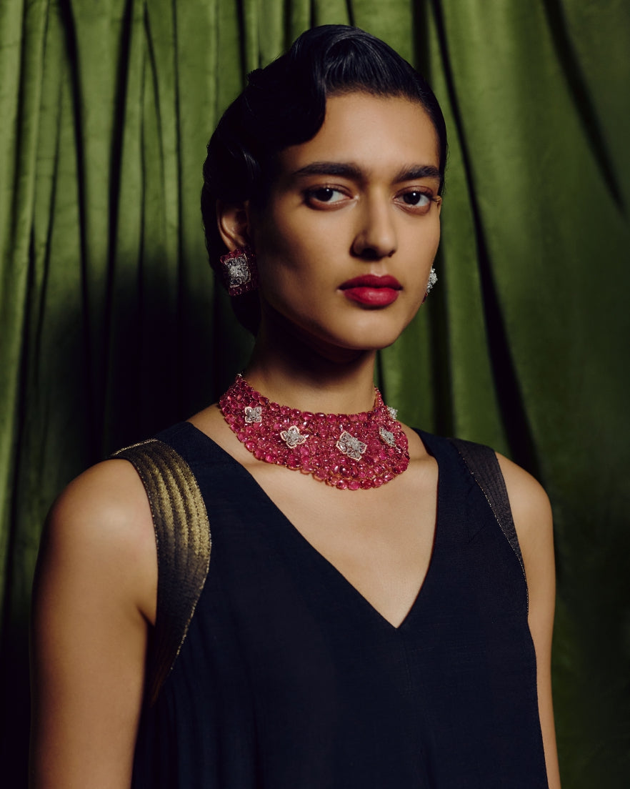 Pink Tourmaline Grandeur Statement Necklace