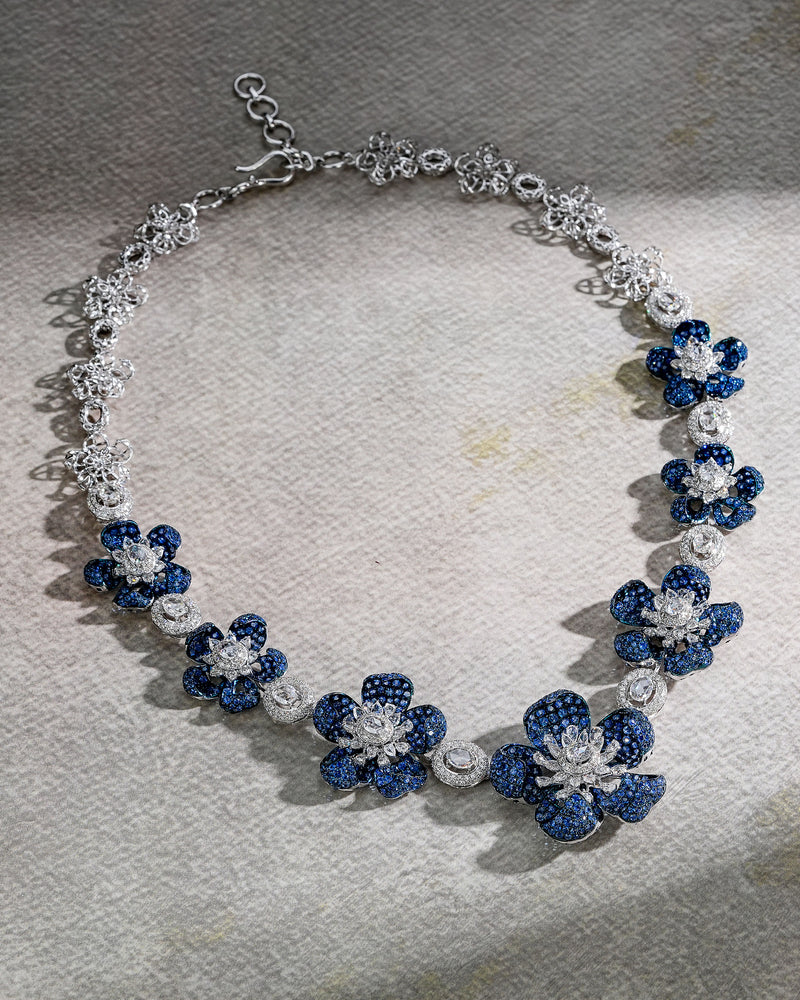 Celestial Blue Sapphire & Diamond Necklace