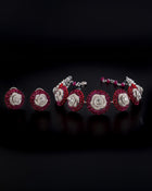 Burmese Ruby Scarlet Aura Necklace & Burmese Ruby Scarlet Aura Earrings