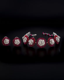 Burmese Ruby Scarlet Aura Necklace & Burmese Ruby Scarlet Aura Earrings