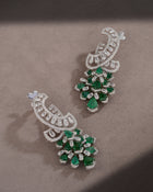 Empress Tier Zambian Emerald Diamond Necklace & Verdant Bloom Emerald & Diamond Drops