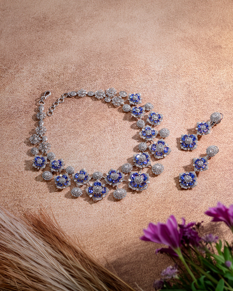 Eternal Twilight Tanzanite Diamond Collar & Velvet Dusk Tanzanite Diamond Drops