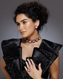 Burmese Ruby Scarlet Aura Necklace & Burmese Ruby Scarlet Aura Earrings