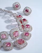 Celestial Arc Tourmaline Diamond Necklace & Tourmaline Whisper Diamond Earrings