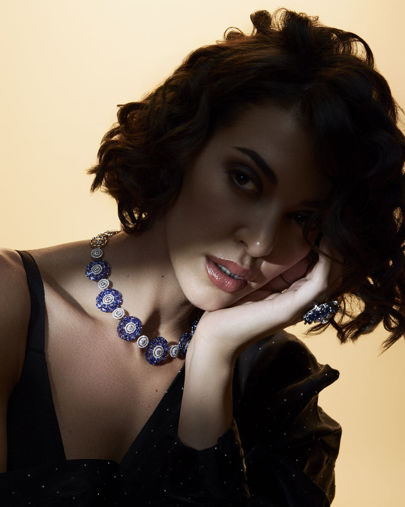 Royal Tanzanite & Diamond Grande Necklace & Royal Tanzanite Whisper Earrings