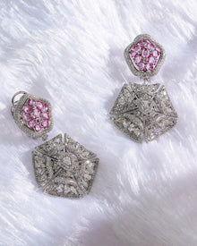 Blush Majesty Pink Sapphire Diamond Choker & Rosy Halo Pink Sapphire Diamond Studs