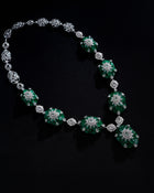 Emerald Crest Zambian Collar Necklace & Green Monarch Zambian Emerald Stud