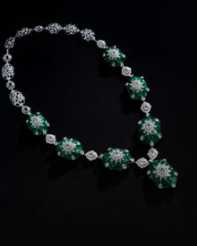 Emerald Crest Zambian Collar Necklace & Green Monarch Zambian Emerald Stud
