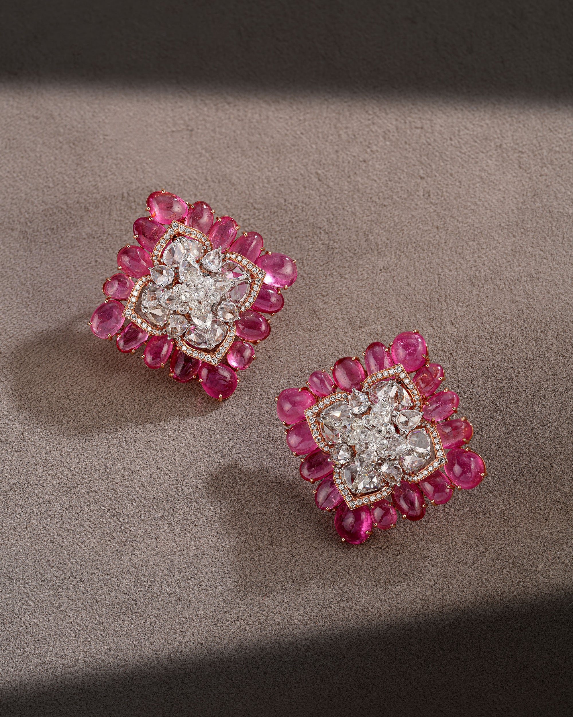 Blush Spark Pink Tourmaline Diamond Earrings